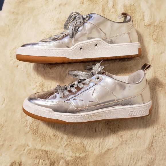 NIB - Golden Goose Yeah mens sneaker silver laminated size 44 - Picture 3 of 7